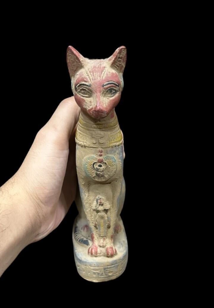 Rare Antique Ancient Egyptian Goddess Bastet Egyptian cat from Egyptian BC