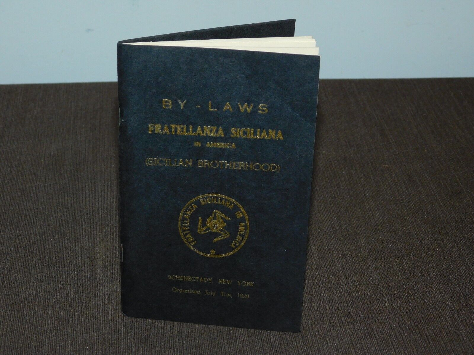 1929 BY-LAWS SCHENECTADY NY FRATELLANZA SICILIANA SICILIAN BROTHERHOOD BOOKLET