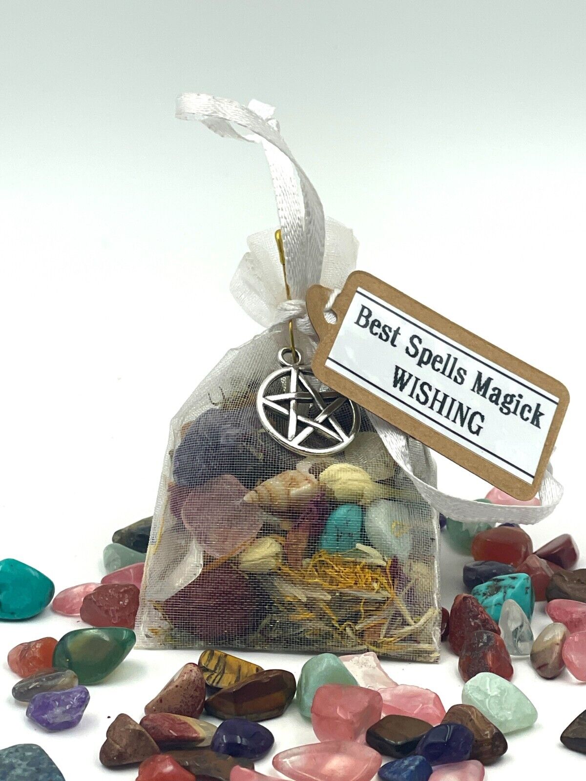 Wishing Crystal and Herbs Intention Spell Mini Mojo Bag by Best Spells Magick