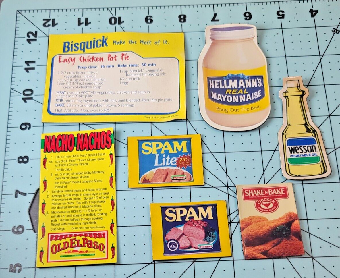 Spam / Hellman\'s / Wesson / Old El Paso / Bisquick / Shake-Bake Fridge Magnets