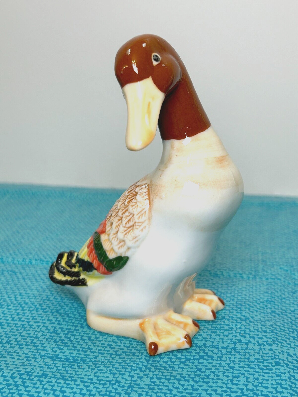 Vintage Water Fowl Duck Ceramic Colorful Painted Figurine 5.5\