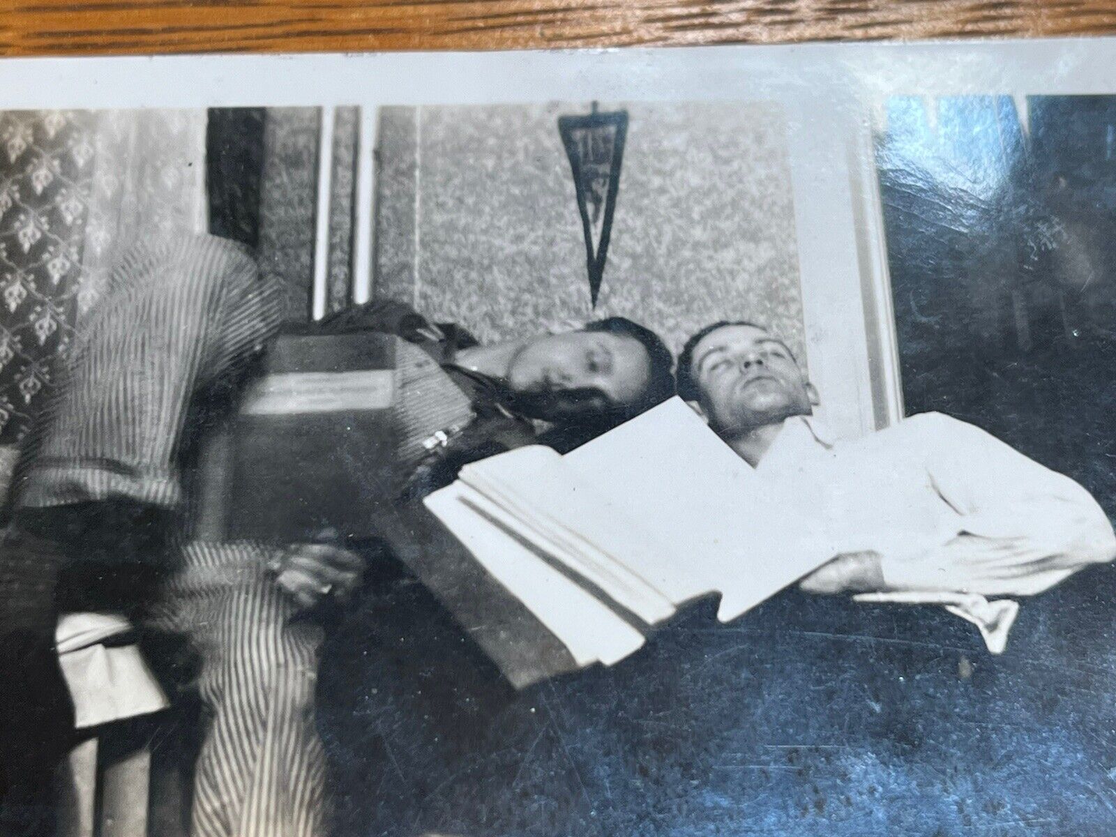 Antique Photograph Gay Interest Sleeping on Sholder Circa 1930s