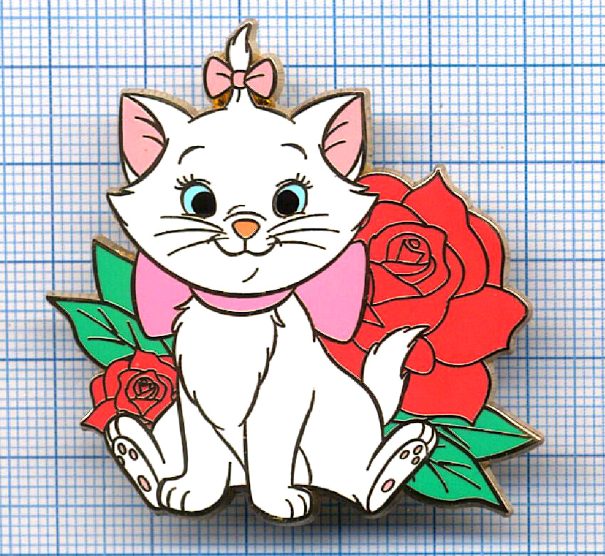 DISNEY Cat Mary & Flowers Roses Flowers Aristocats DISNEYLAND PARIS Pin\'s