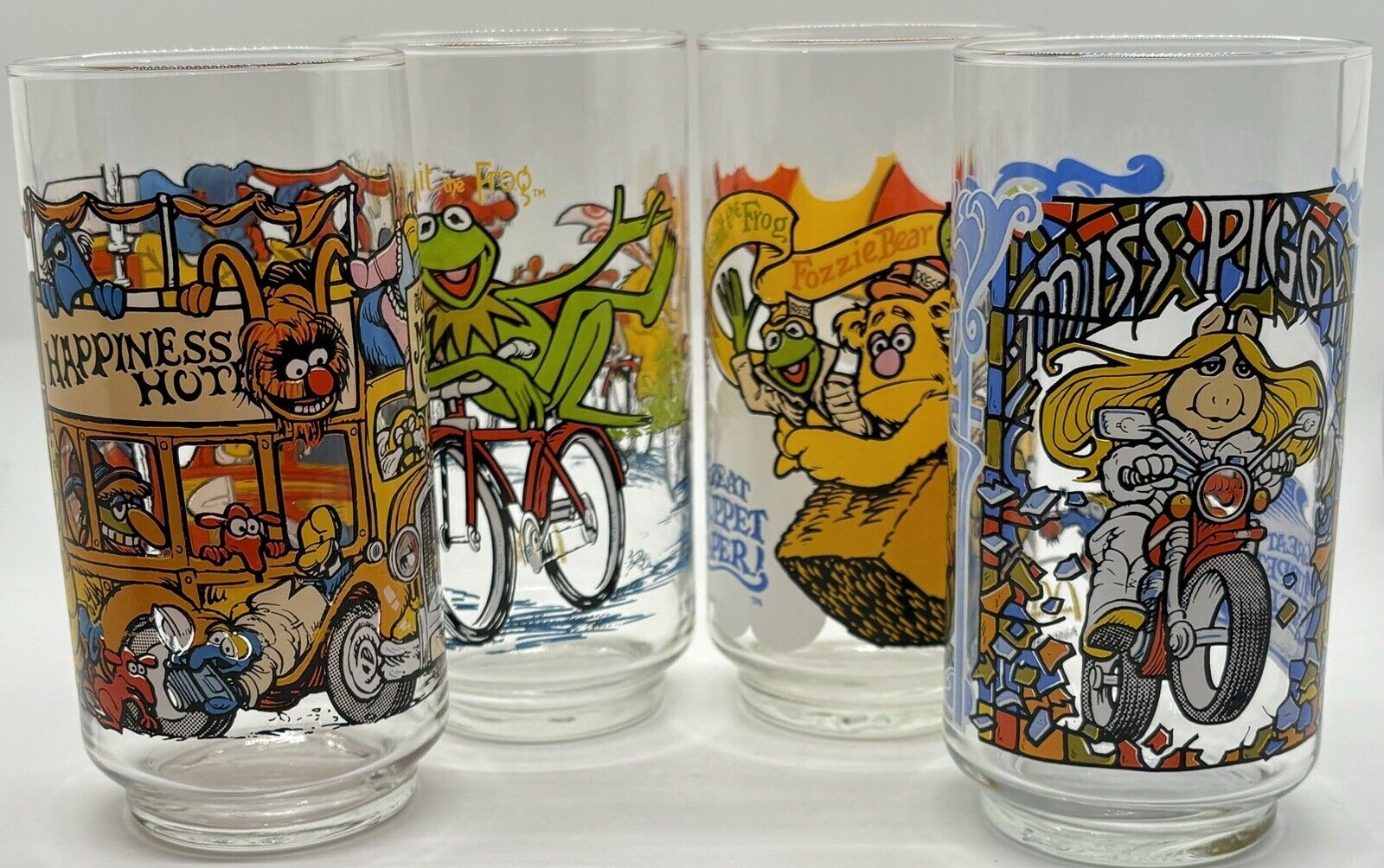 VTG 1981 McDonalds , The Great Muppet Caper Glasses, Complete Set Of 4