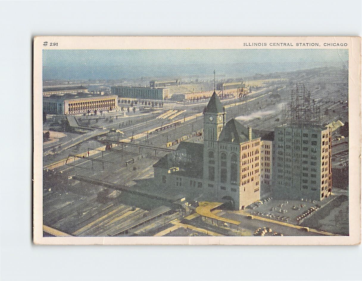 Postcard Illinois Central Station, Chicago, Illinois