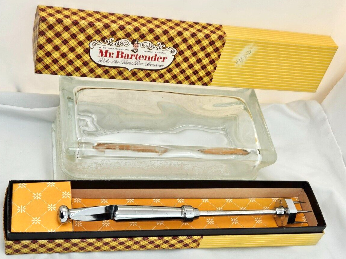 NOS Mr Bartender Atomic Chrome Ice Chipper~ MCM MOD Cocktail Crusher~ Party