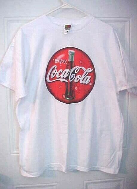 Fruit of the Loom Unisex T Shirt Size XL Coca Cola Red Imprint Cotton Blend New