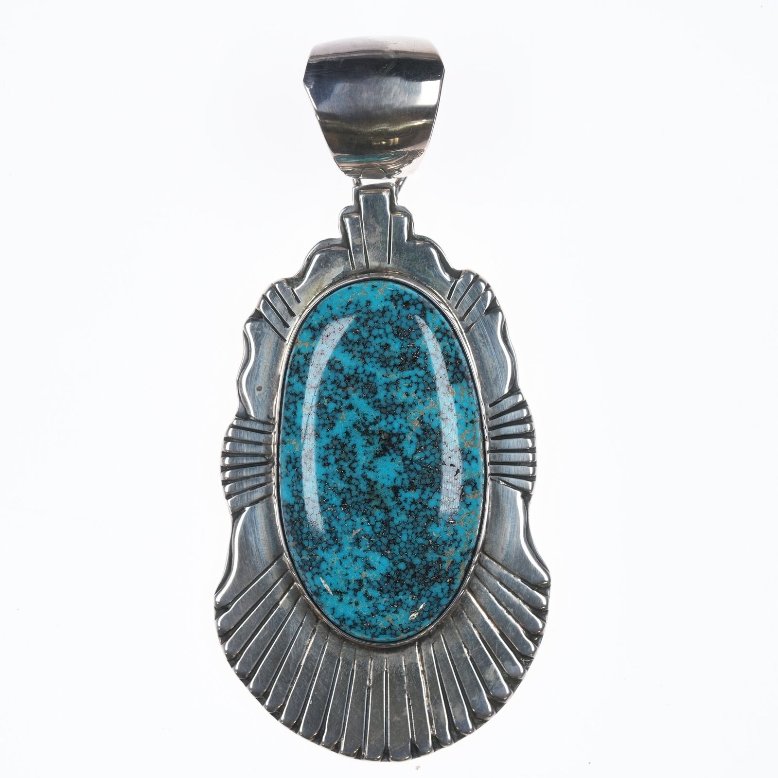 Large Southwestern sterling and turquoise Pendant