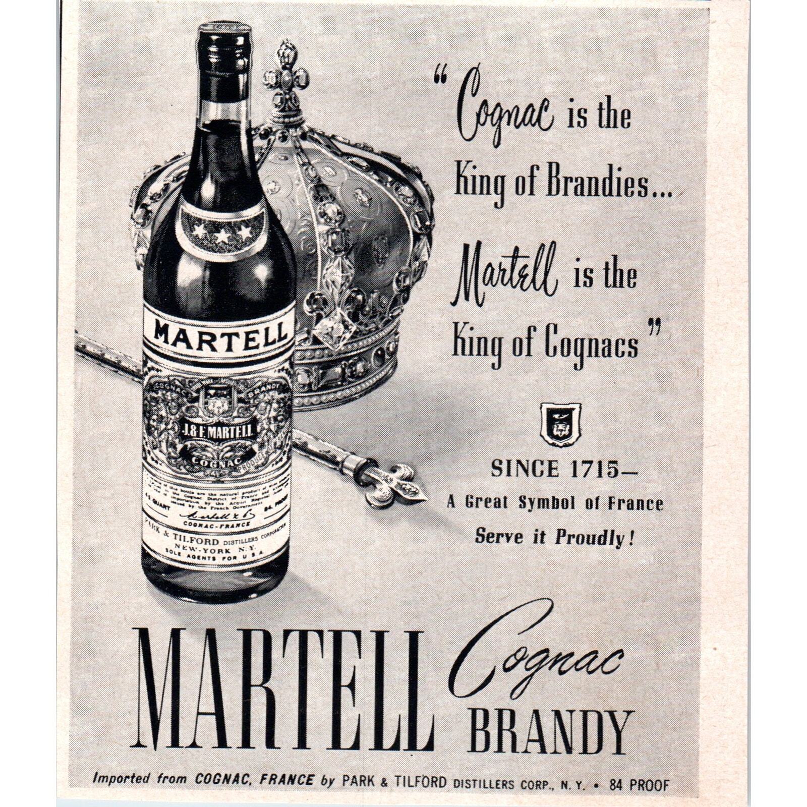 Martell Cognac Brandy Park & Tilford Distillers 1951 Magazine Ad AF1-MF1