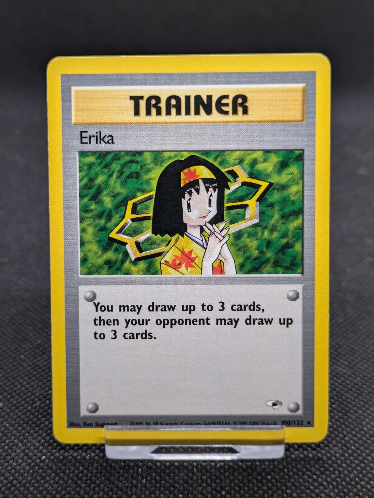 Erika Trainer 100/132 Rare Gym Heroes Set Pokemon WOTC LP-NM 