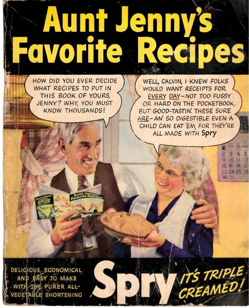Spry Vegetable Shortening Aunt Jennys Favorite Recipes Advertising Cook Book VTG