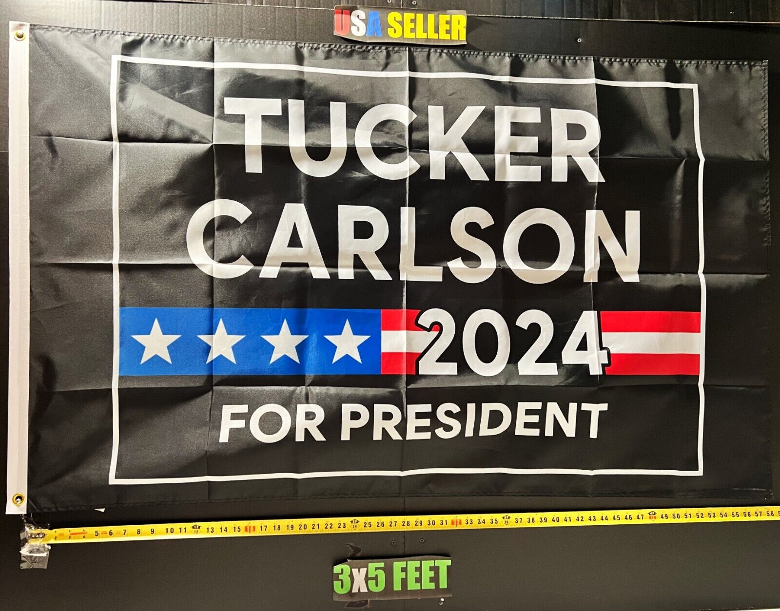 Tucker Carlson Flag FREE USA SHIP 1 President Save America Trump Beer Sign 3x5'