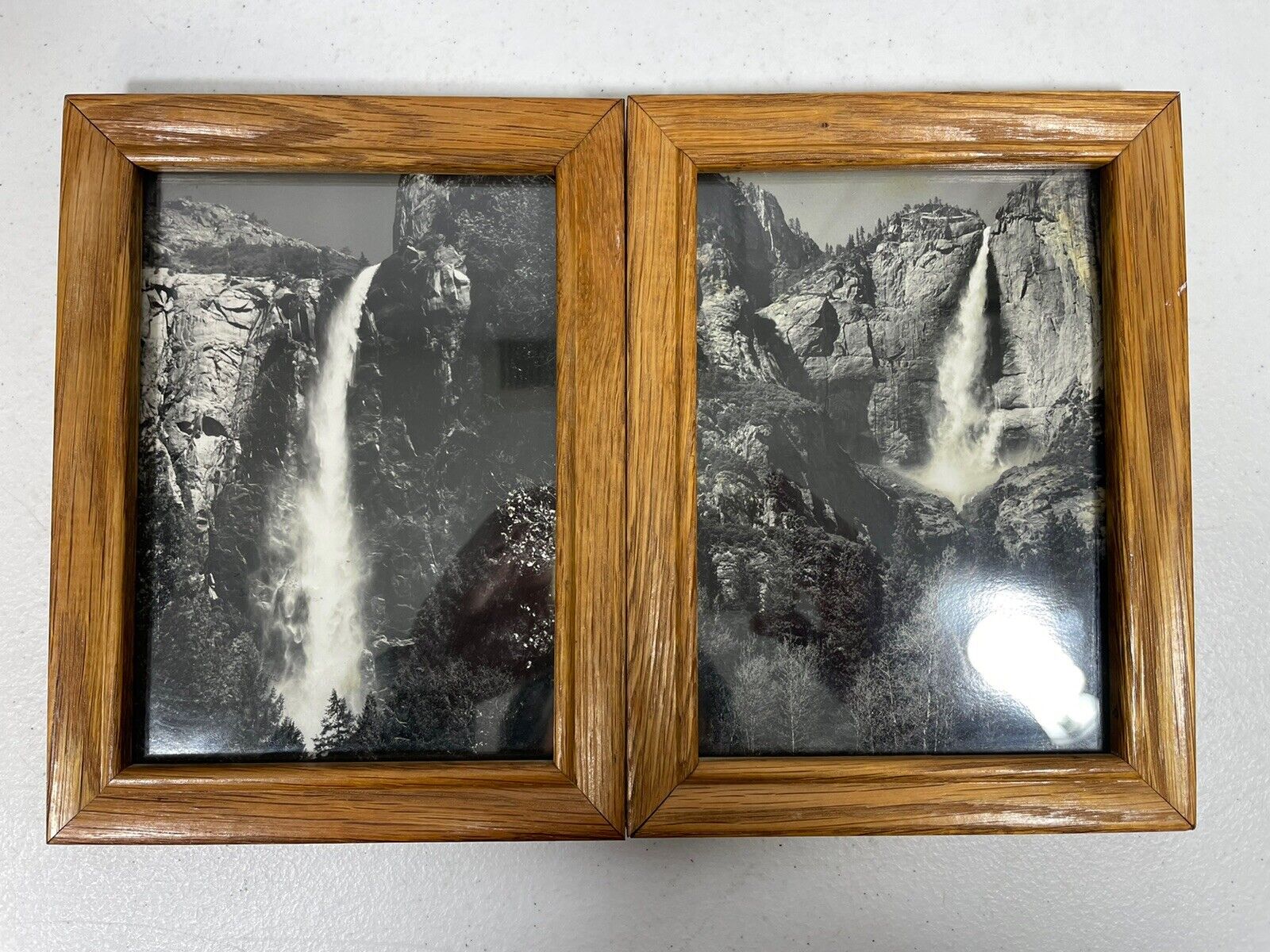 2 Small Framed Yosemite Photographs Bridal Veil Falls & Upper Yosemite Falls 85
