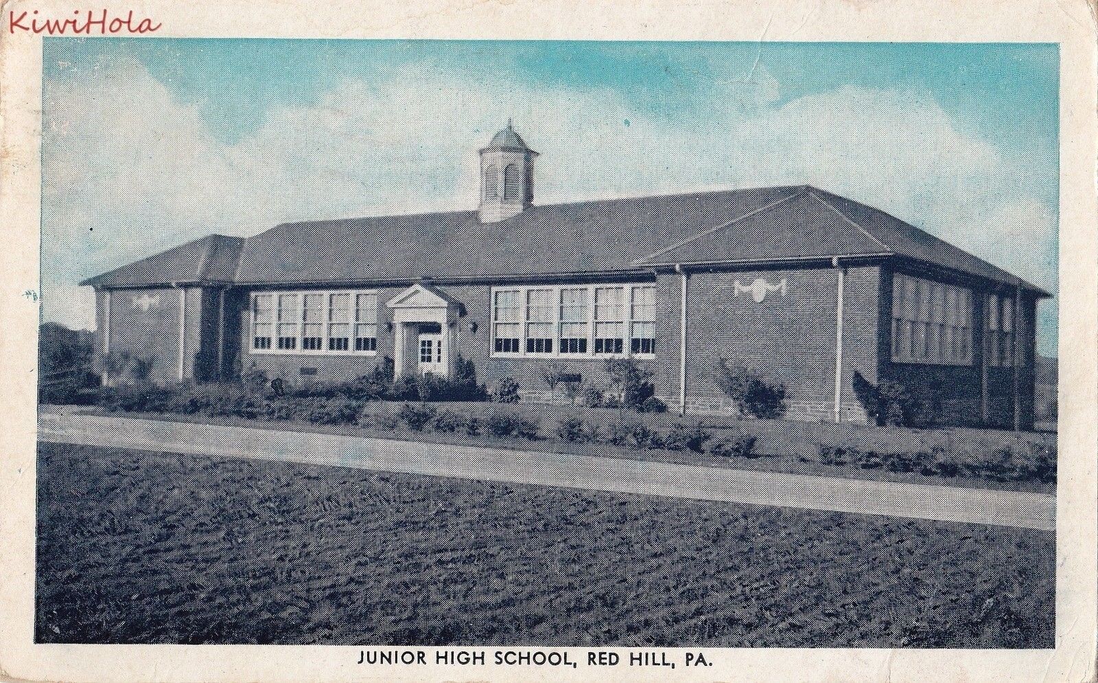 Postcard Junior High School Red Hill PA 1953