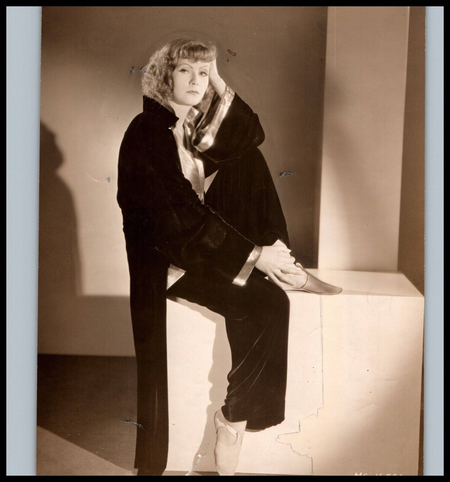Hollywood Beauty Greta Garbo Stunning Portrait 1930s Vintage Original Photo 390