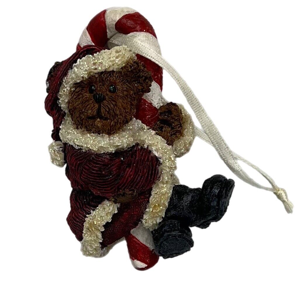 Boyds Bears Santa Bear Candy Cane Christmas Ornament