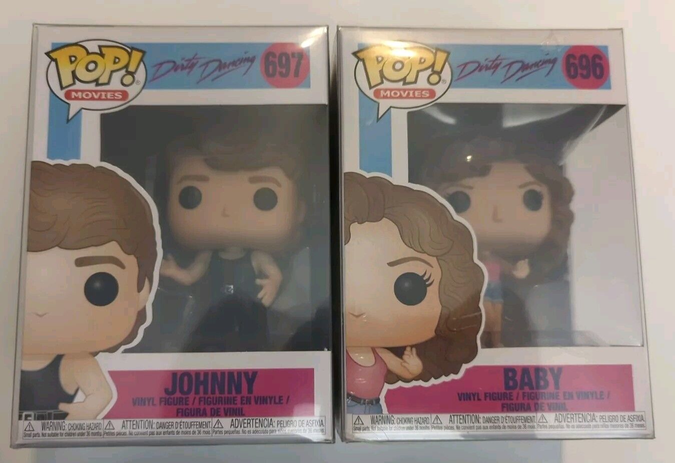 Dirty Dancing Funko set of 2 Complete Vaulted In Protectors 696 Baby 697 Johnny 