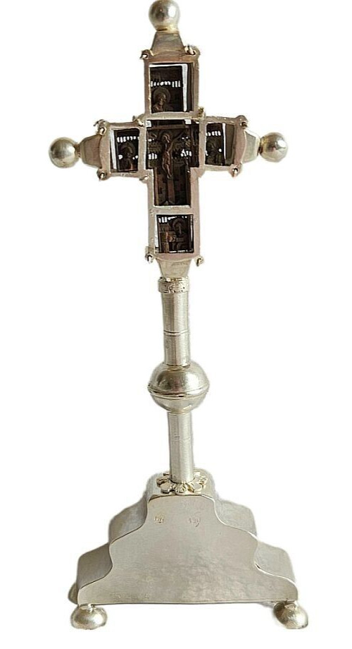 Rare antique Silver / 13Lot - Altar Cross / Crucifix - Mount Athos 18th century
