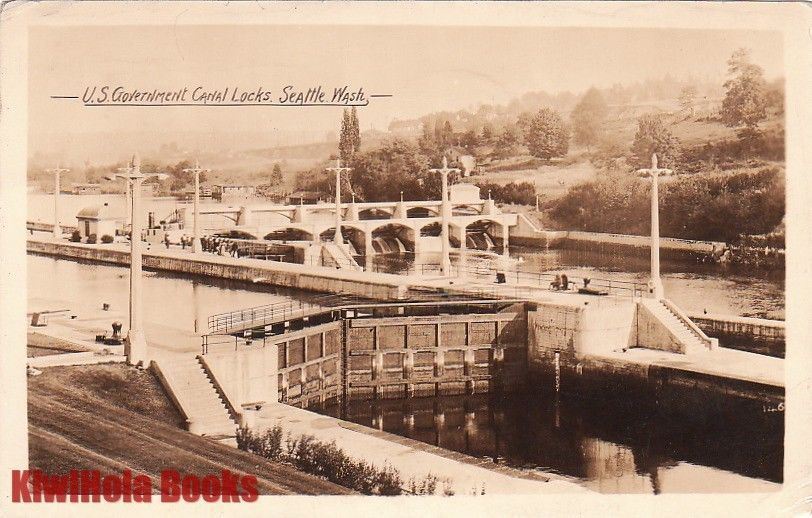 Postcard RPPC US Government Canal Locks Seattle WA