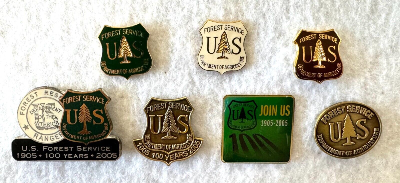 Vintage Lot of 7 USFS Centennial lapel pins