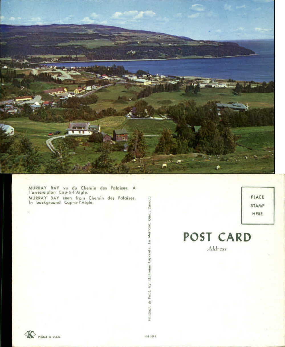 Murray Bay from Chemin des Falaises ~ La Malbaie Quebec Canada vintage postcard