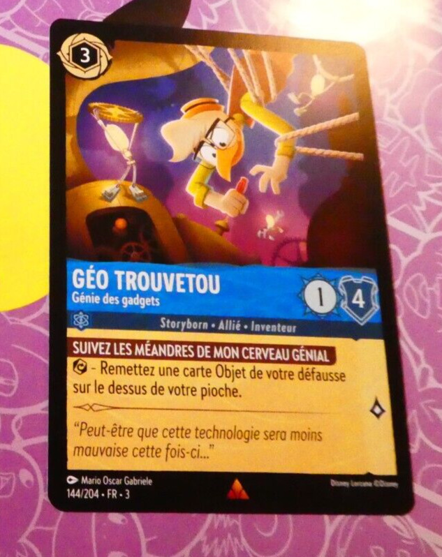 Lorcana Chapter 3 Card Super Rare French Card GEO FINDOU 144/204 Fr Mint