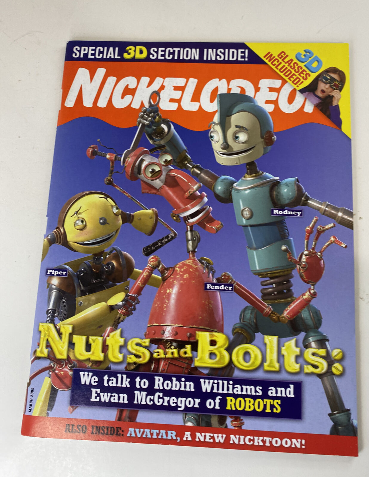 Nickelodeon Magazine March 2005 Robots Nuts and Bolts ROBIN WILLIAMS 3d issue