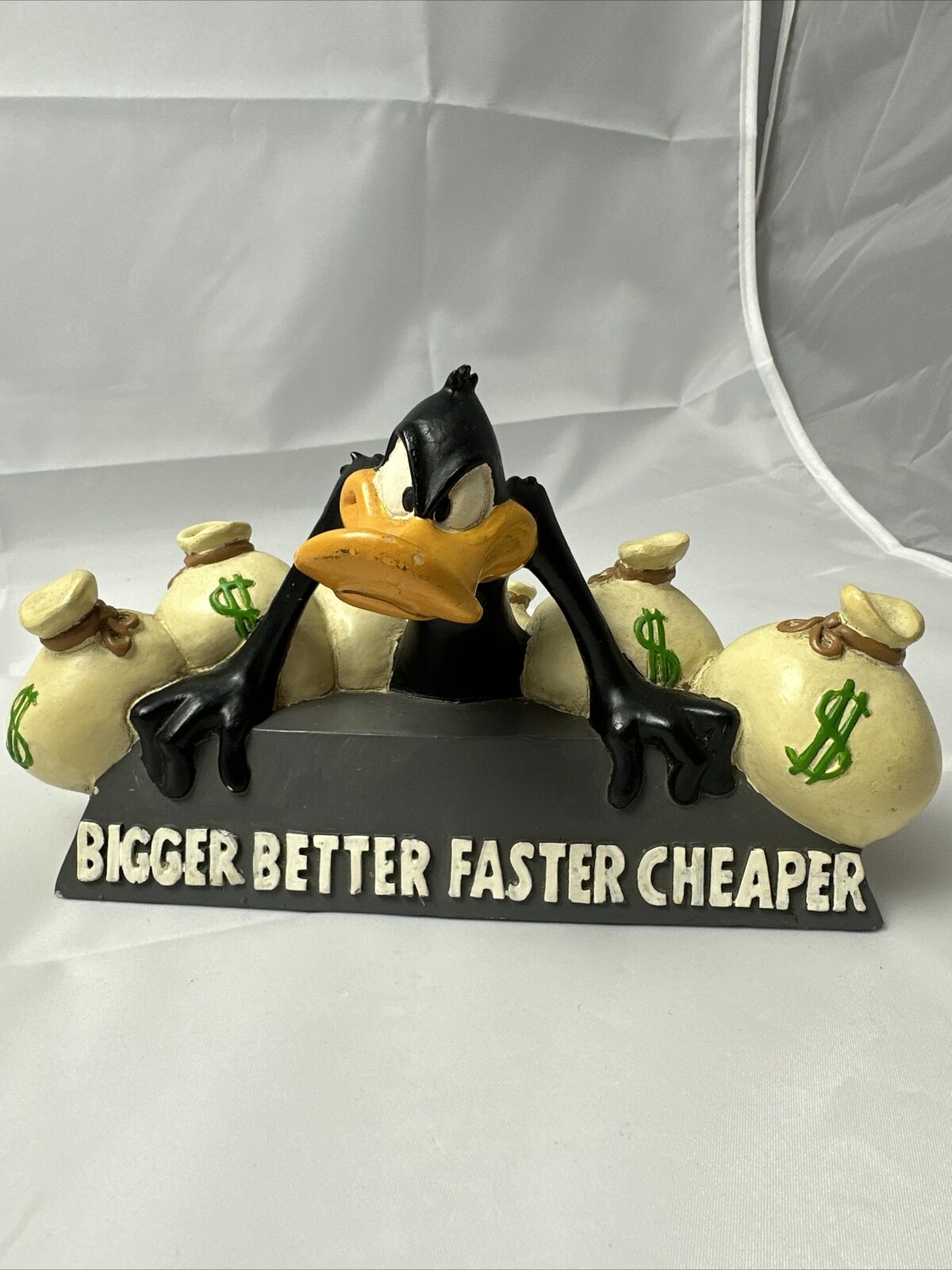 VTG 95 Warner Bros. Store Daffy Duck Bigger Better Faster Cheaper Money Figurine