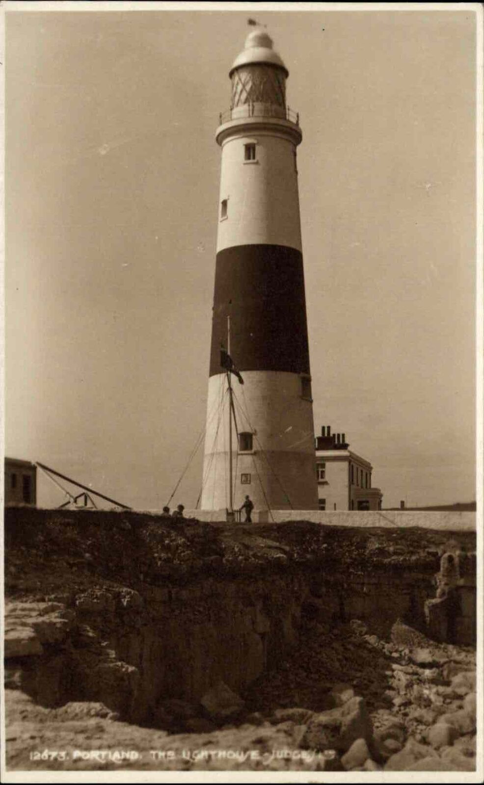 Dorset England Portland Lighthouse Judges Real Photo Vintage Postcard