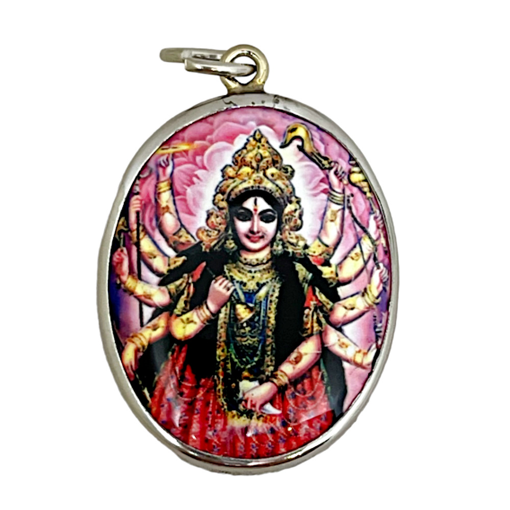 Om Durga Goddess Shiva Shakti Destroy Evil Forces Hindu Murti Amulet Pendant