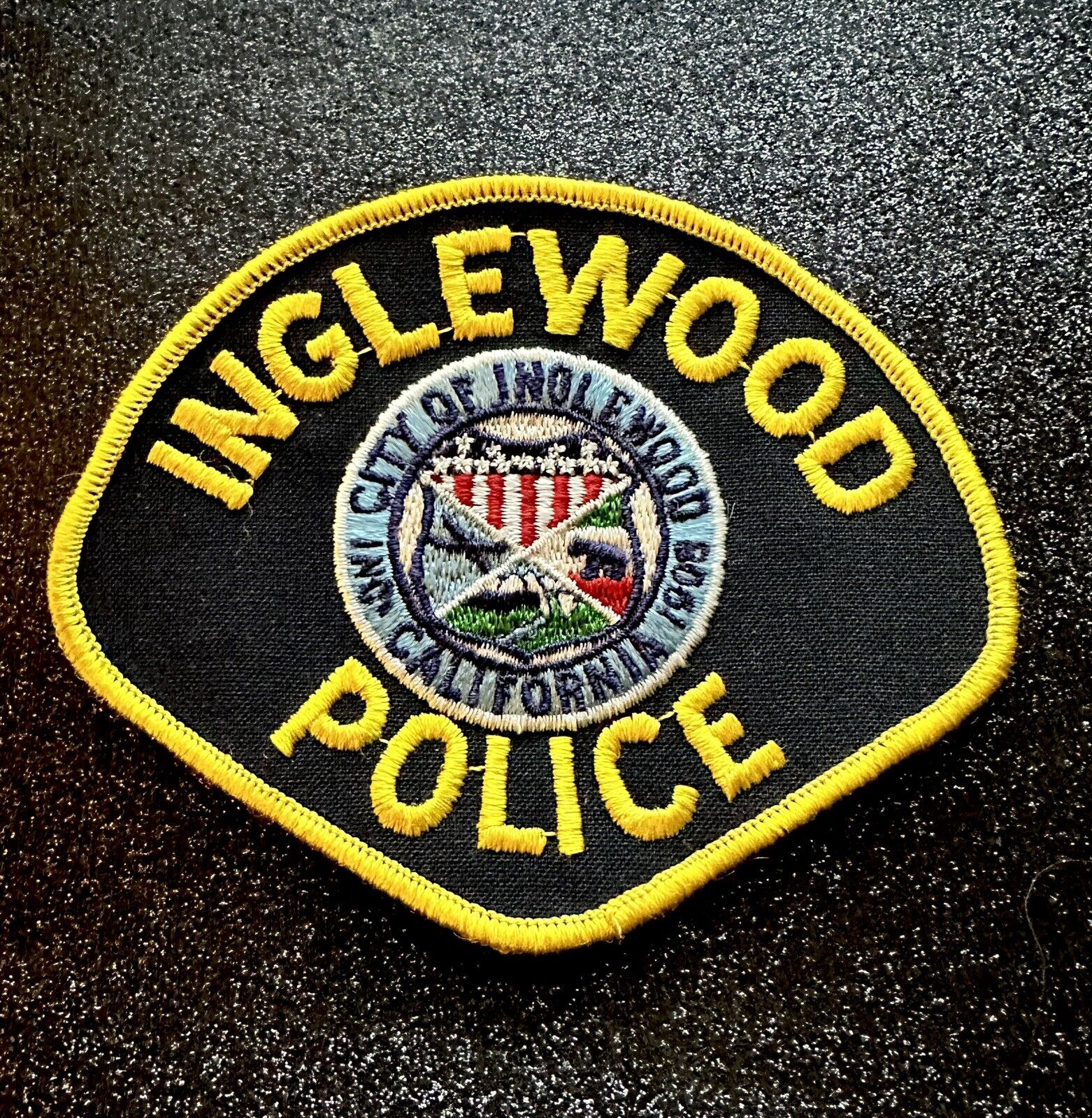 Inglewood California Police Shoulder Patch (1970's Issue) Cheese Cloth ~ Vintage
