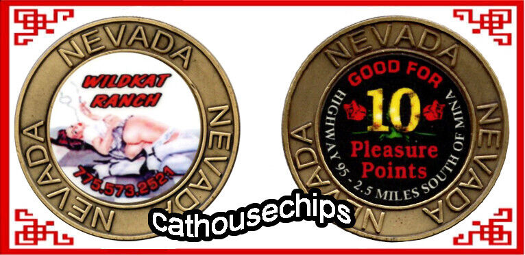 WILDKAT RANCH Mina Nevada Legal Brothel  Cat House Whore House Brass Metal Coin