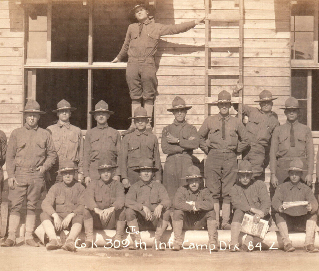 World War I Army 309th Infantry 78th Infantry Camp Dix Real Photo Postcard