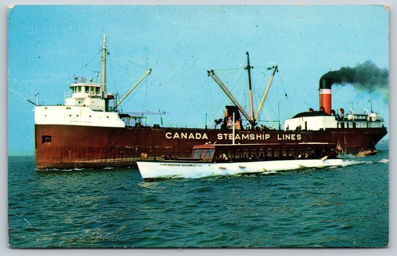 Postcard Canada Steamship Lines and Tour Boat St. Lawrence River