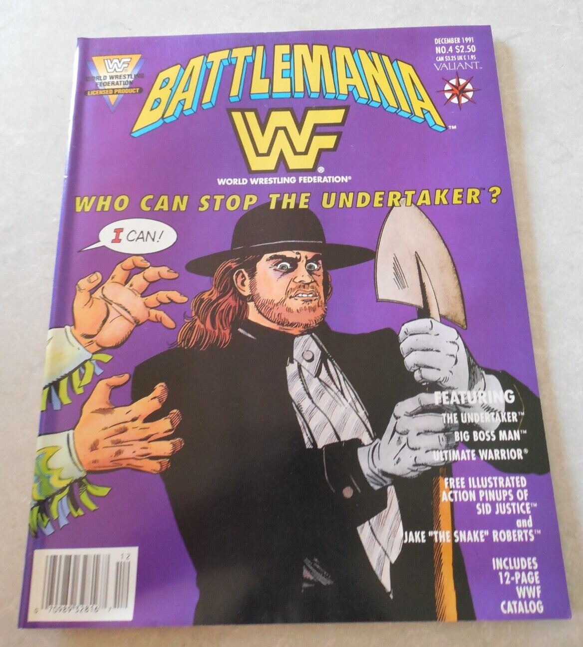 BATTLEMANIA WWF WRESTING MAGAZINE #4, DECEMBER 1991, UNDERTAKER, SID JUSTICE