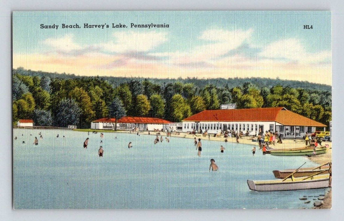 1940'S. SANDY BEACH, HARVEY'S LAKE, PA. POSTCARD SS27