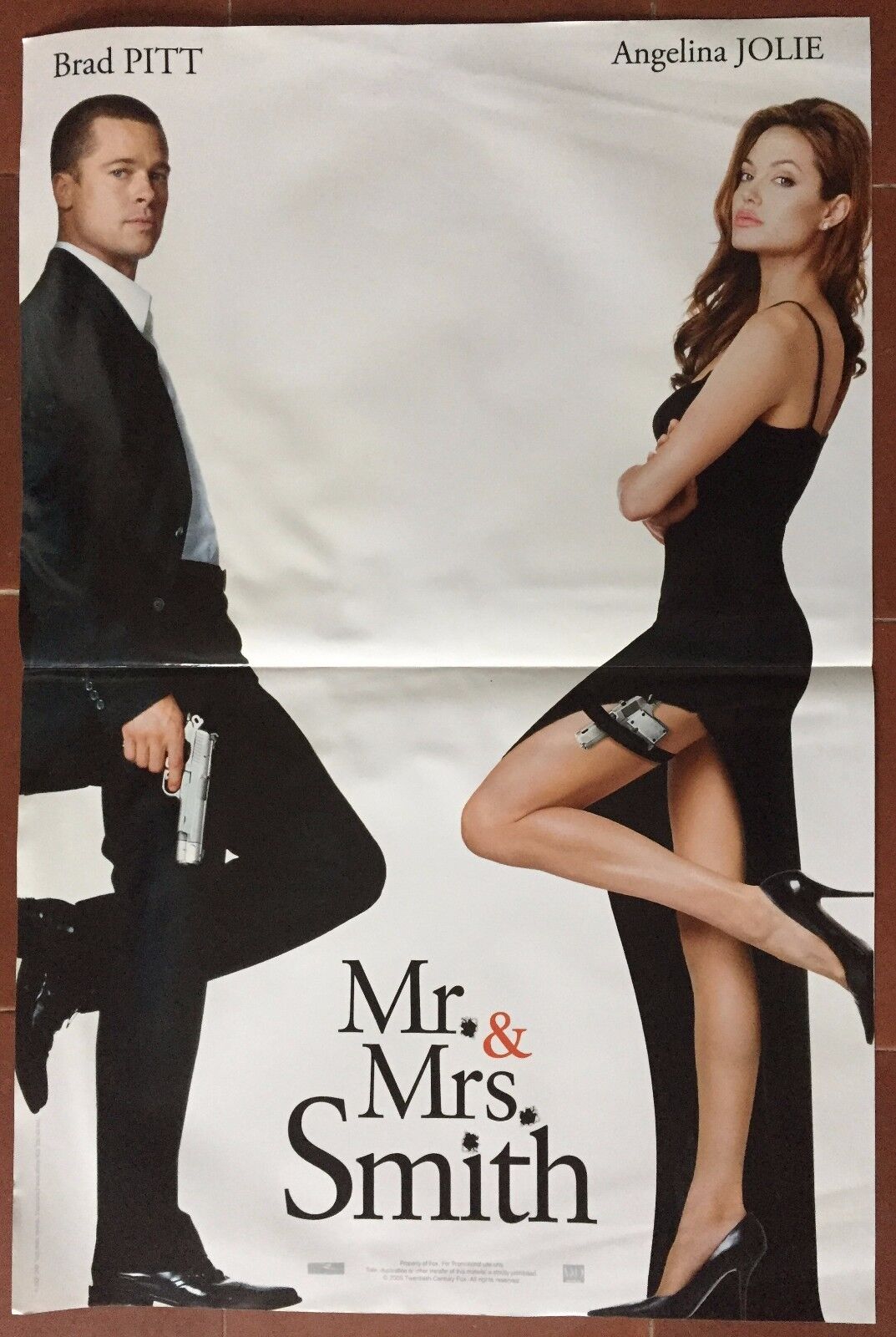 Poster Mr. & Mrs Smith Doug Liman Brad Pitt Angelina Jolie 15 11/16x23 5/8in