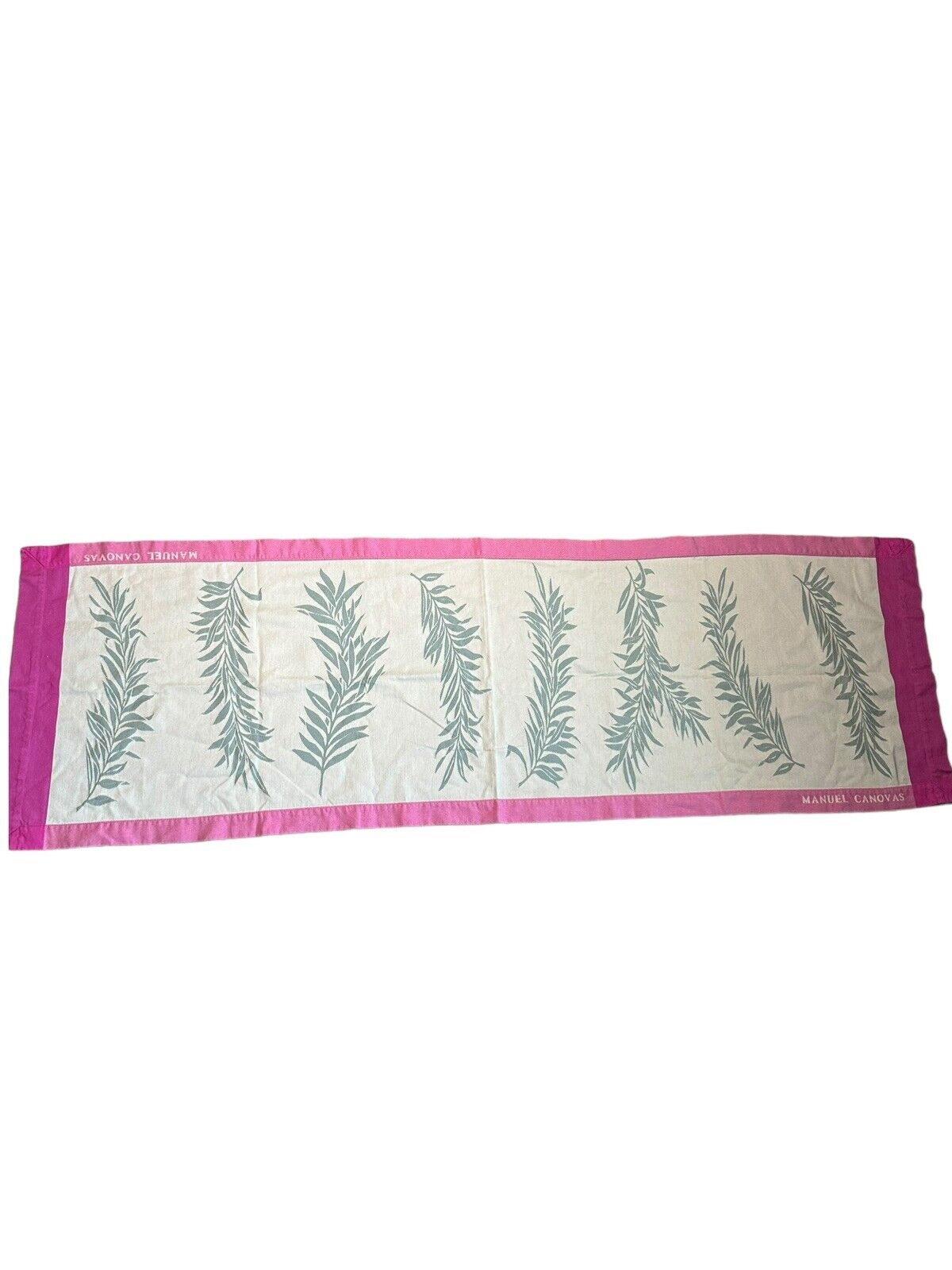 Manuel Canovas Pink and Beige French Linen, Wall Hanging, Wheat Stalks, 62X20