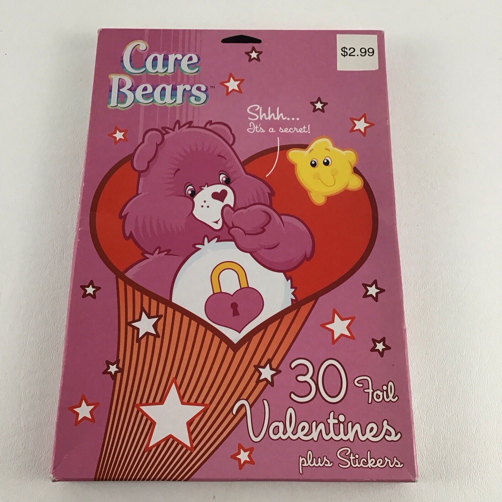 Care Bears Foil Valentine Cards Sticker Sheet Vintage American Greetings New