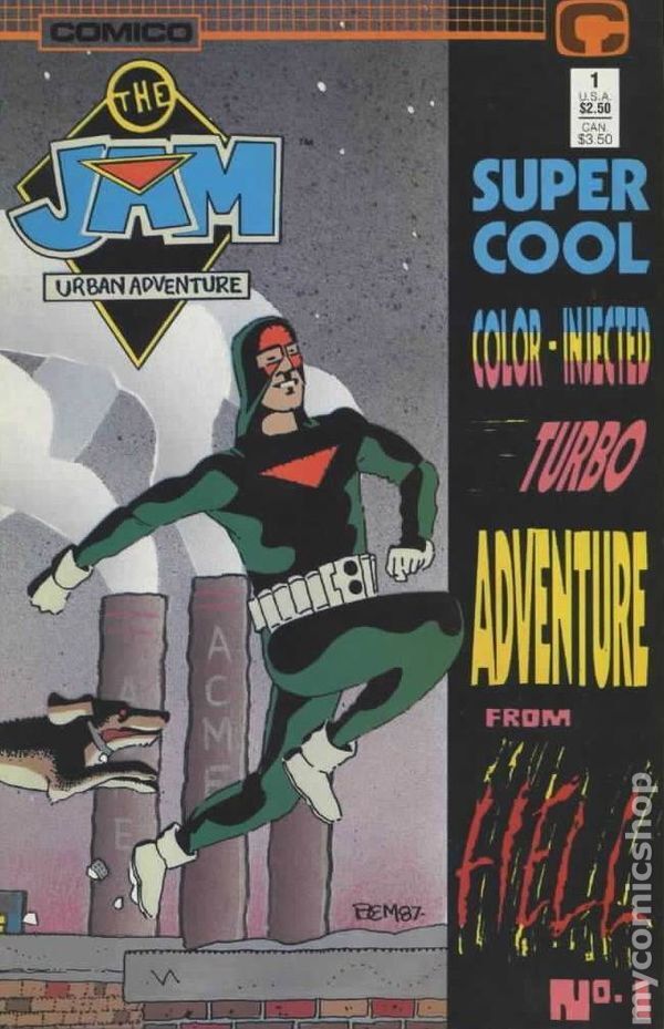 Jam Super Cool Color Injected Turbo Adventure from Hell #1 FN 1988 Stock Image