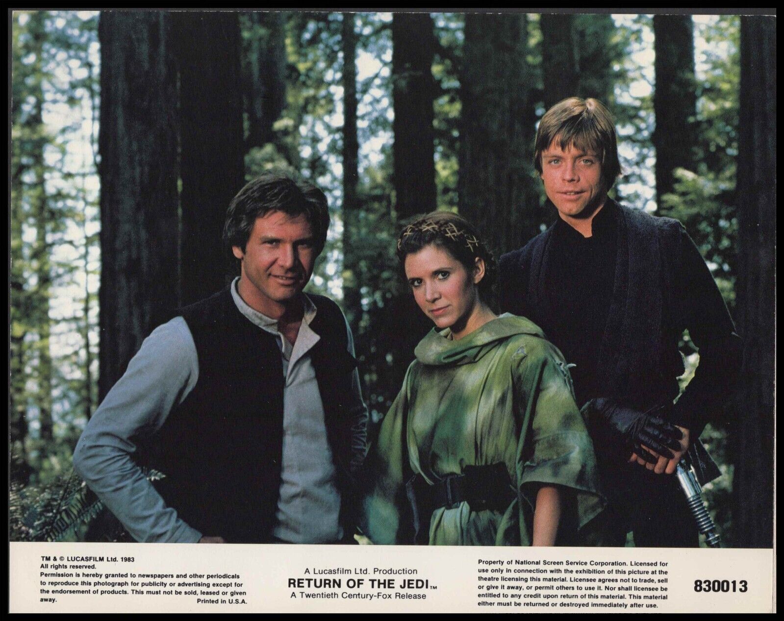 STAR WARS SAGA: RETURN OF THE JEDI 1983 8x10 NSS 6 only COLOR CARDS