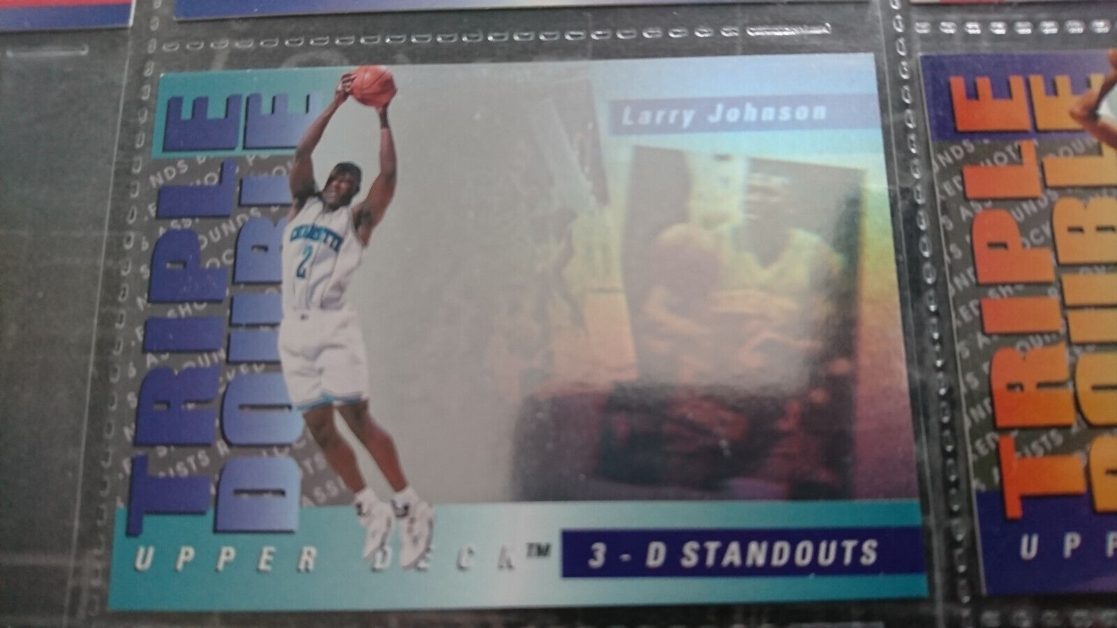 1993/94 NBA Triple Double Larry Johnson TD7 French Upper Deck Card