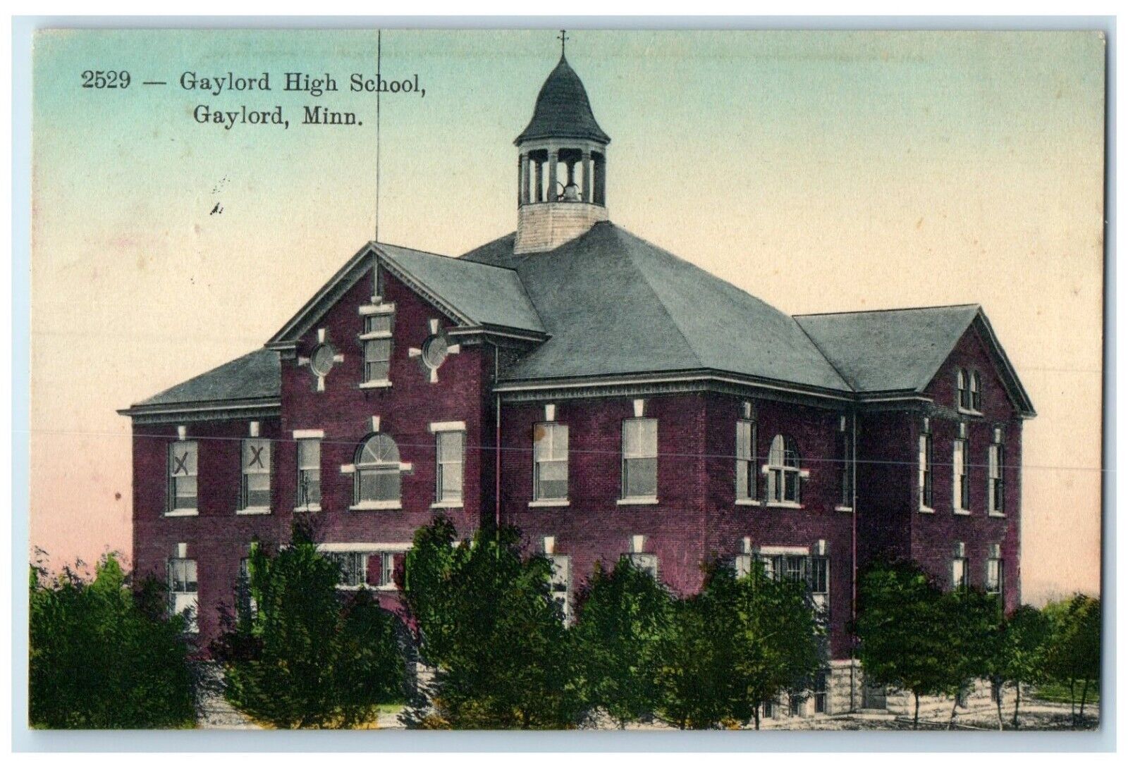1918 Gaylord High School Exterior Building Gaylord Minnesota MN Vintage Postcard