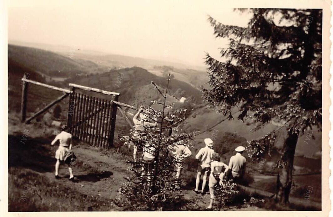 Old Photo Snapshot High Rise View Mountains Men Guards Gate Entrance #3 Z20