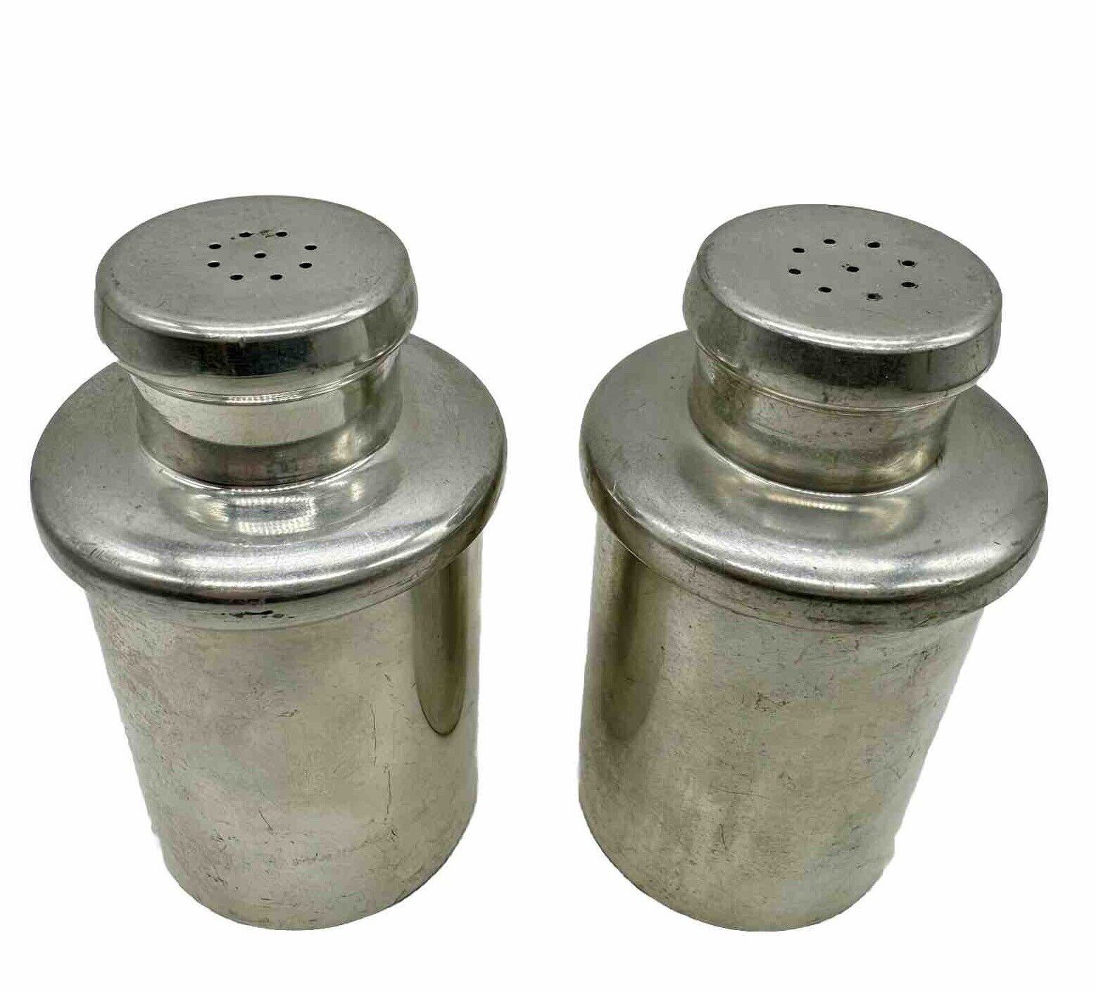 Vintage B&M Baldwin Miller Pewter Salt &Pepper Shakers #7265 Handmade 3.5”H