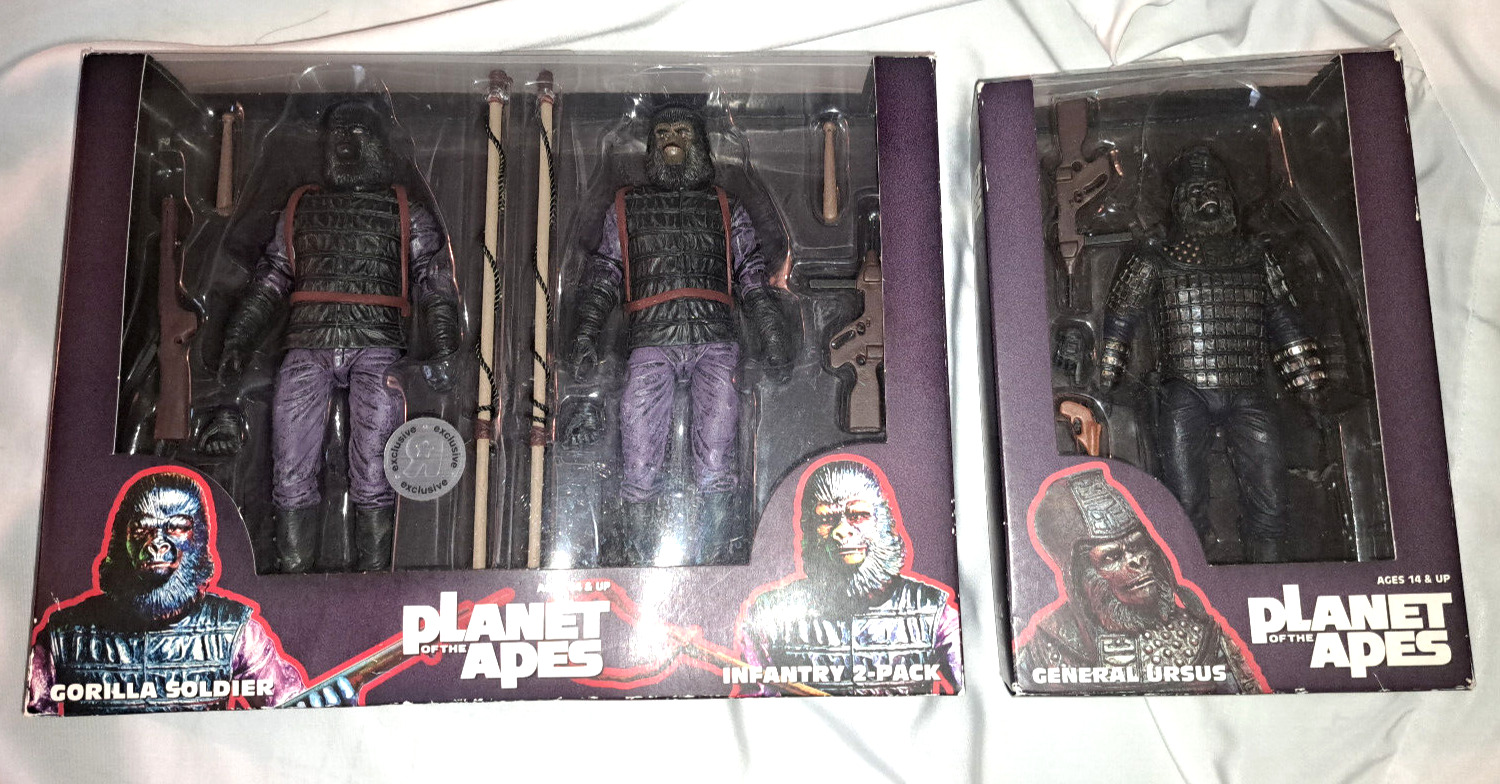PLANET OF THE APES NECA FIGURE LOT GENERAL URSUS & SOLDIER EXCLUSIVE 2 PACK MIP