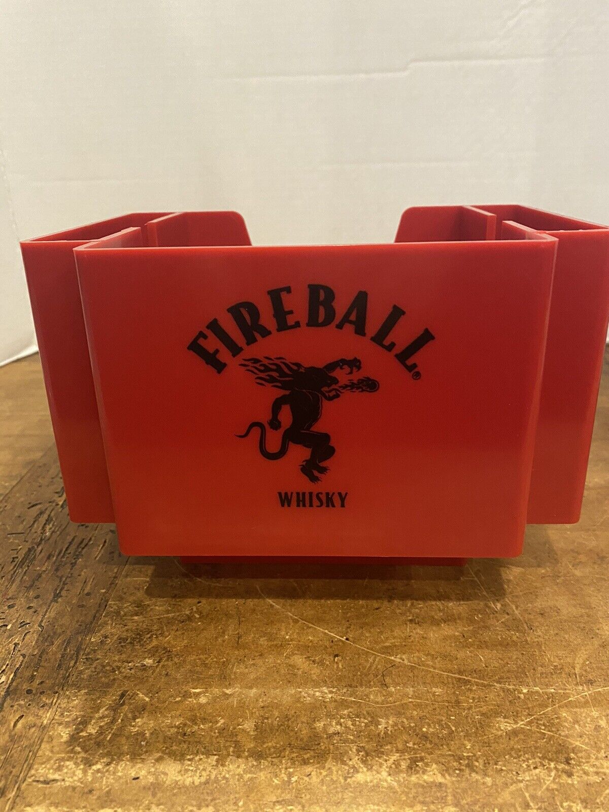 Fireball Whisky Napkin and Straw Holder Black Red Barware Pub Man Cave