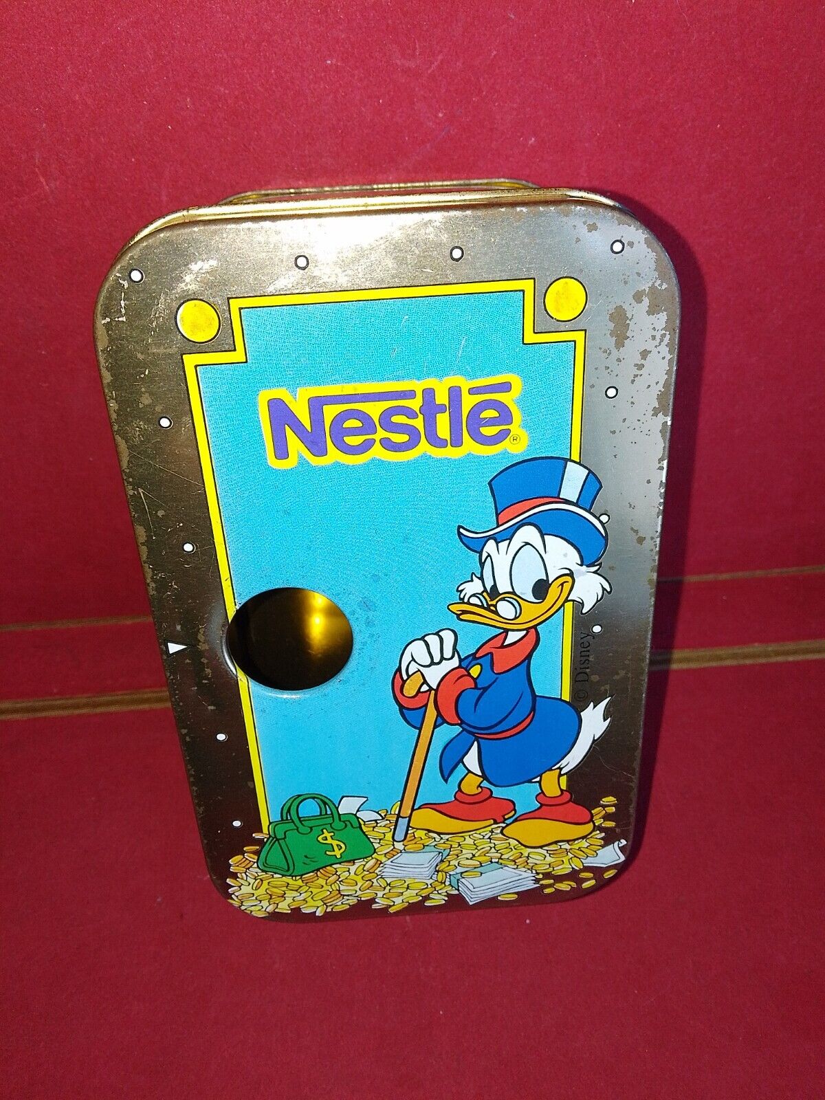 Collectible Rare Nestle Disney Uncle Scrooge Bin Metal Tin Box 6\