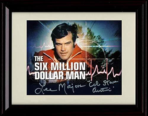 8x10 Framed The Six Million Dollar Man - Lee Majors - Autograph Replica Print