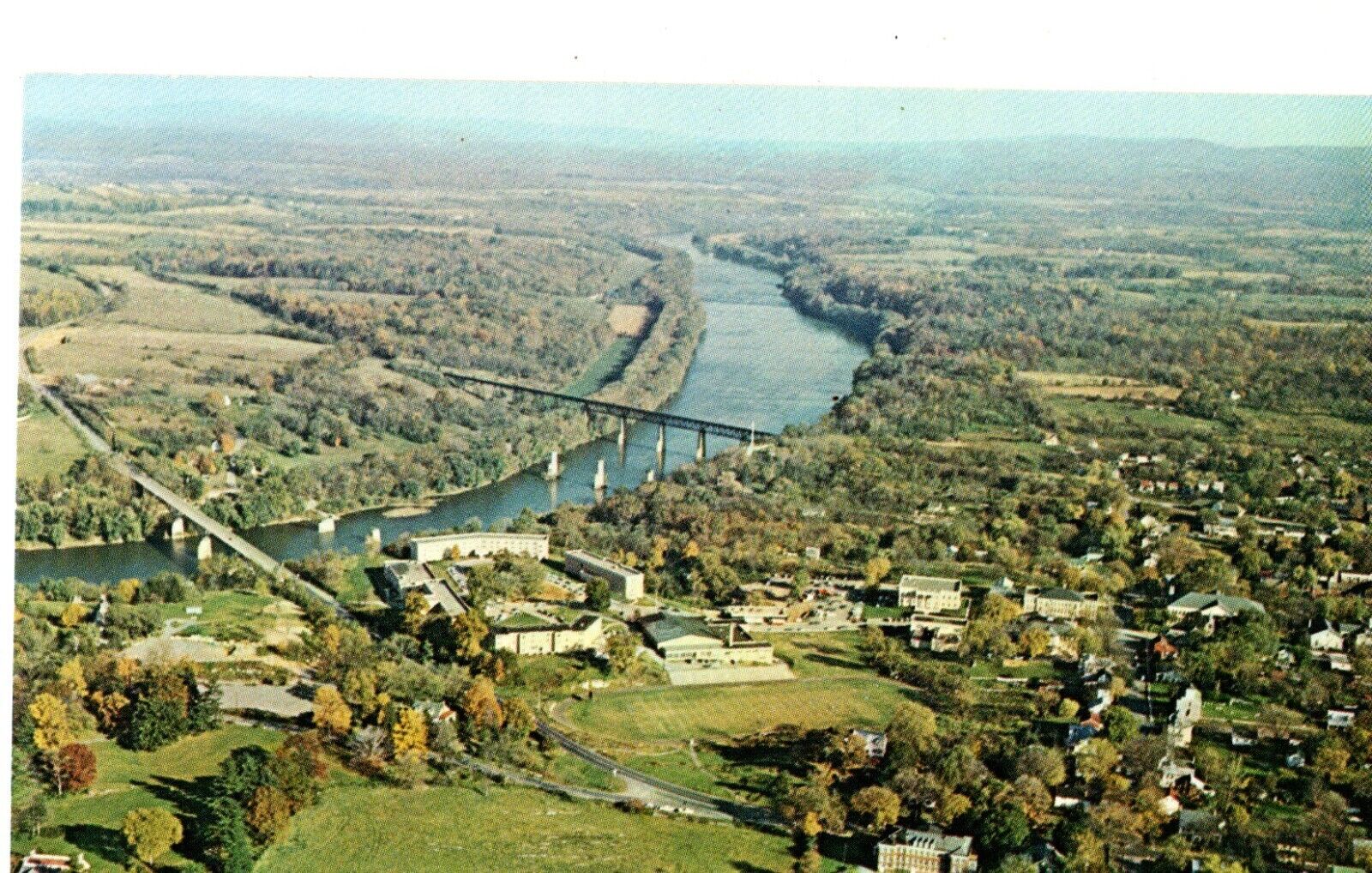 Aerial View of Shepherd College, Potomac River, Shepherdstown, WV Postcard
